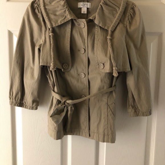 LOFT XSP Khaki 3/4 sleeve jacket - Picture 4 of 8